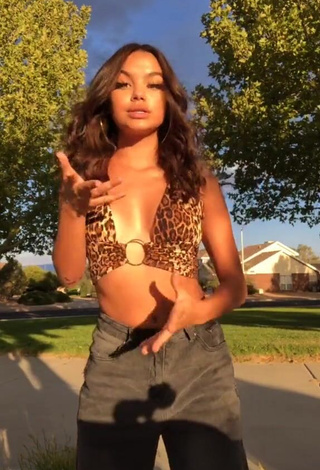 2. Sweetie Xo.genna in Leopard Crop Top in a Street