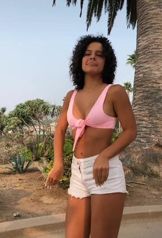 Cute Gabriella Saraivah in Pink Bikini Top