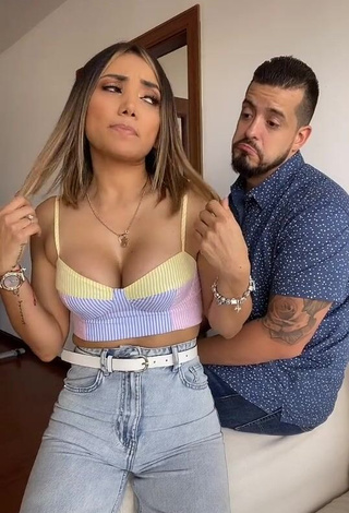 1. Hottie Gaby Asturias Shows Cleavage in Crop Top