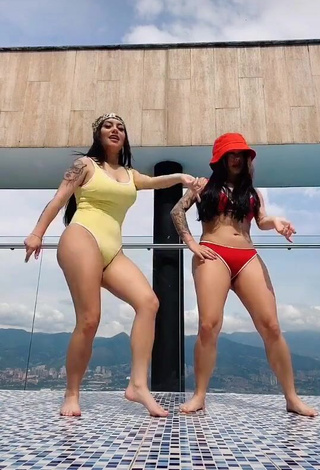 3. Really Cute Gemelas Ortega in Red Bikini