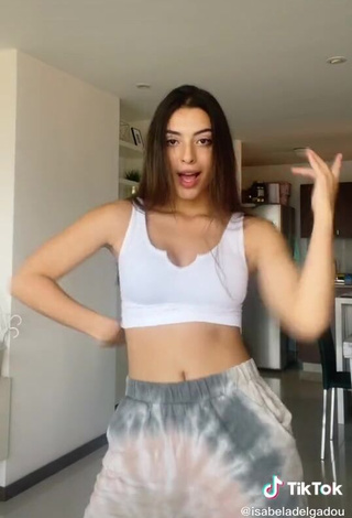 Erotic Isabela Delgado Urreta in White Crop Top