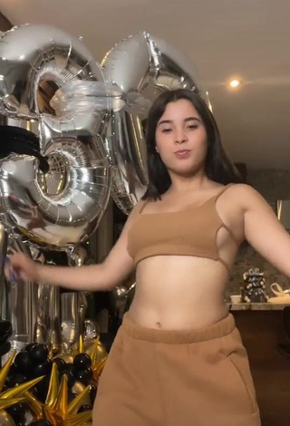 1. Beautiful Michel Chavez in Sexy Beige Crop Top