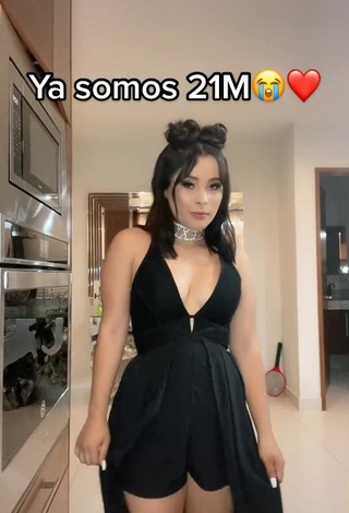 1. Irresistible Michel Chavez Shows Cleavage in Black Overall