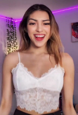 1. Cute Ahlyssa Marie in White Crop Top