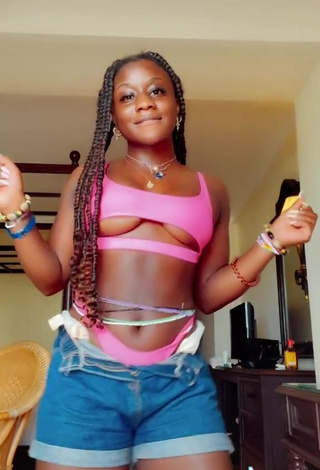 3. Irresistible Aba Asante in Pink Bikini (Underboob)