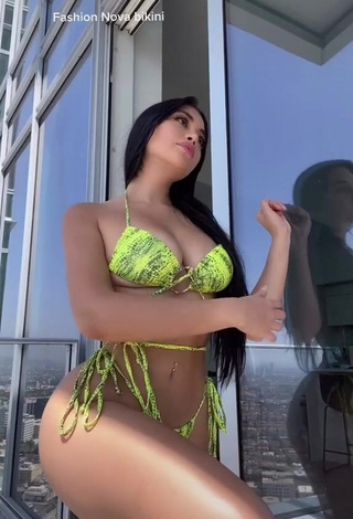 1. Hot Jailyne Ojeda Ochoa in Snake Print Bikini on the Balcony (Underboob)