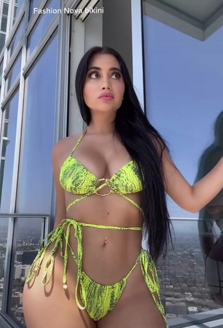 Hot Jailyne Ojeda Ochoa in Snake Print Bikini on the Balcony (Underboob)