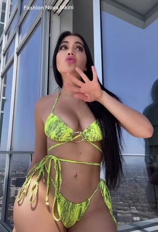 3. Hot Jailyne Ojeda Ochoa in Snake Print Bikini on the Balcony (Underboob)