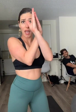 3. Erotic Josette Pimenta in Olive Leggings and Bouncing Tits