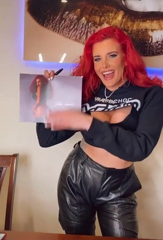 1. Beautiful Justina Valentine Shows Cleavage in Sexy Black Crop Top