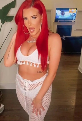 3. Hot Justina Valentine Shows Cleavage in White Crop Top