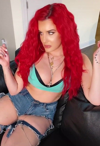 Sweetie Justina Valentine Shows Cleavage in Green Crop Top