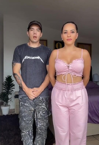 1. Irresistible Karla Bustillos Shows Cleavage in Pink Crop Top