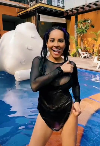 3. Irresistible Karla Bustillos Shows Cleavage in Black Bikini