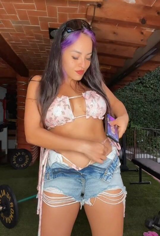 1. Erotic Karla Bustillos in Floral Bikini Top