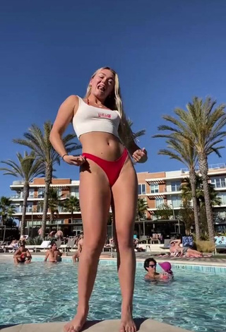 Captivating Katie Sigmond in White Crop Top at the Pool