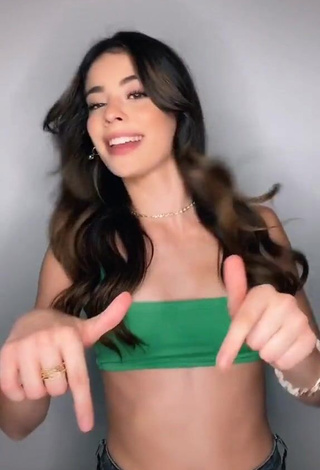 2. Hot Lauren Kettering in Green Crop Top