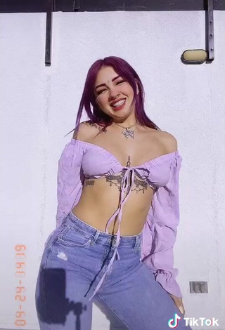 3. Cute Lilacoloridas in Purple Crop Top