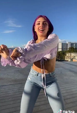 Captivating Lilacoloridas in Purple Crop Top