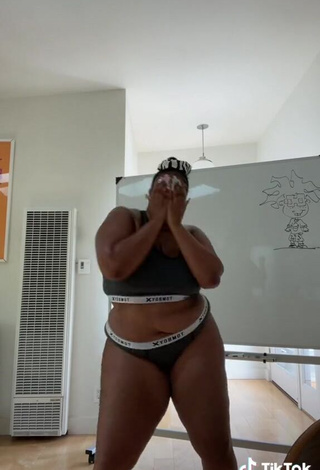 Erotic Lizzo in Grey Panties