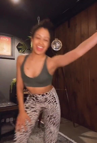 1. Erotic Liza Koshy in Leopard Leggings