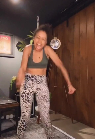 3. Erotic Liza Koshy in Leopard Leggings