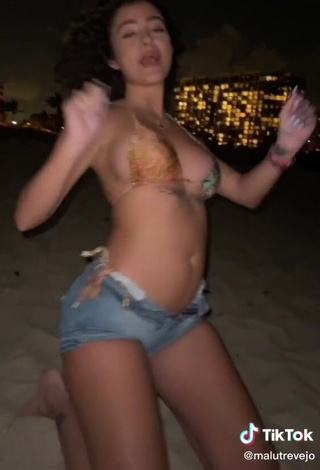 3. Breathtaking Malu Trevejo in Bikini Top (Side Boob)