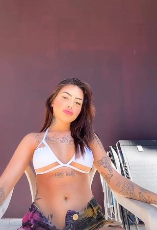 1. Irresistible Mirella Fernandez in White Bikini Top