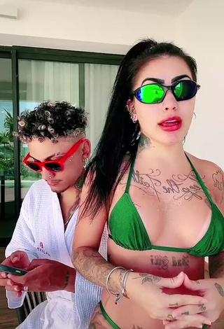 Hottie Mirella Fernandez in Green Bikini