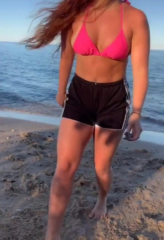 1. Fine Mikaila Murphy in Sweet Pink Bikini Top at the Beach