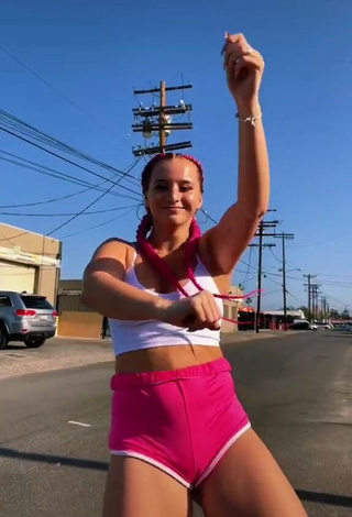 1. Sweetie Mikaila Murphy Shows Cleavage in White Crop Top in a Street