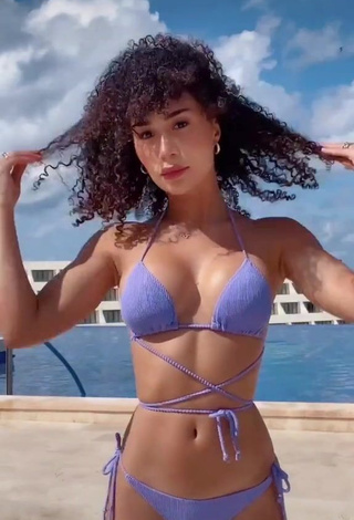 1. Amazing Eva Gutowski in Hot Purple Bikini at the Pool