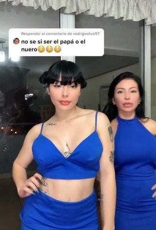 1. Seductive Natalia in Blue Crop Top