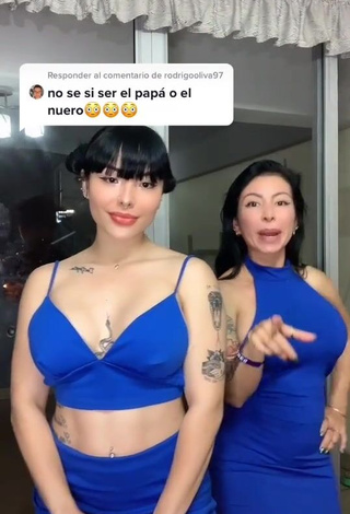 Seductive Natalia in Blue Crop Top