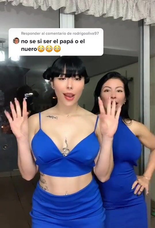 3. Seductive Natalia in Blue Crop Top