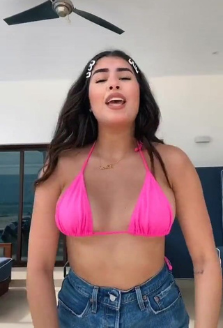 Erotic Nicole García in Pink Bikini Top