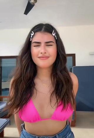 Hot Nicole García in Pink Bikini Top