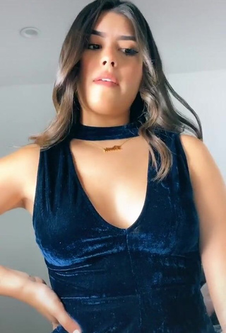 Cute Nicole García in Blue Dress