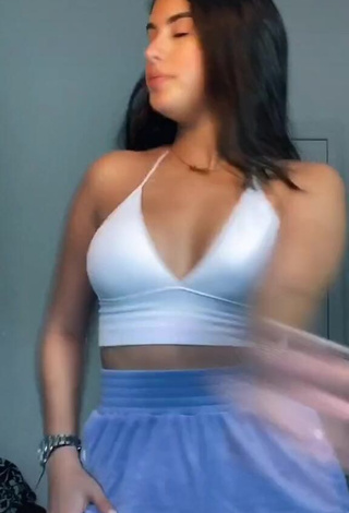 1. Cute Nicole García in White Crop Top