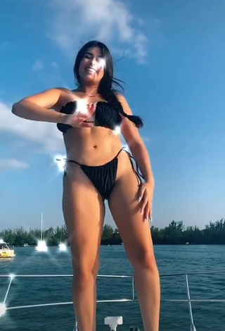 3. Sweetie Nicole García in Black Bikini on a Boat