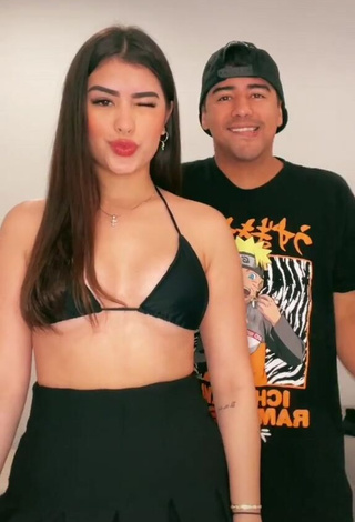 1. Captivating Nicole García in Black Bikini Top