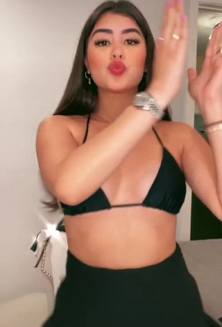 1. Beautiful Nicole García in Sexy Black Bikini Top