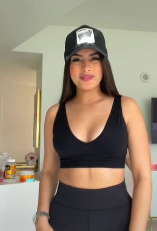 1. Erotic Nicole García in Black Sport Bra