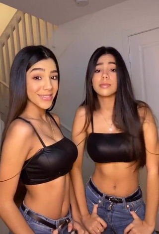 3. Beautiful Melanie & Meila in Sexy Black Crop Top