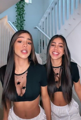 1. Hot Melanie & Meila in Black Crop Top