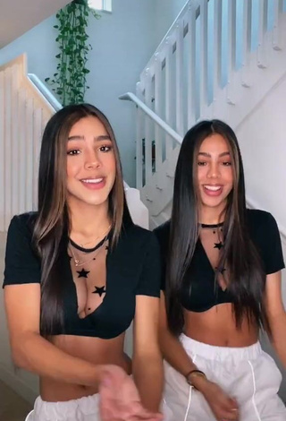 3. Hot Melanie & Meila in Black Crop Top