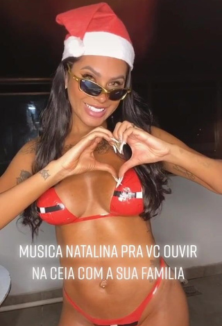 Captivating Jully Oliveira Shows Cleavage in Red Bikini