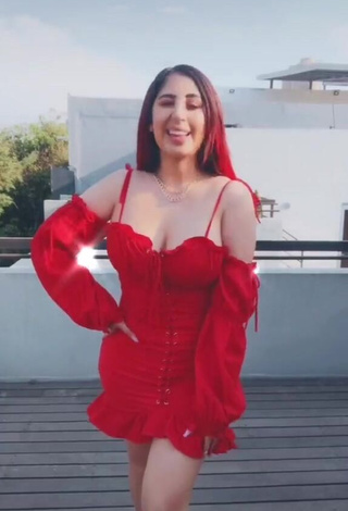 1. Erotic Ana Daniela Martínez Buenrostro Shows Cleavage in Red Dress