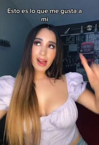 Sweetie Ana Daniela Martínez Buenrostro Shows Cleavage in White Crop Top