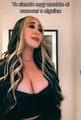 Captivating Ana Daniela Martínez Buenrostro Shows Cleavage in Black Crop Top